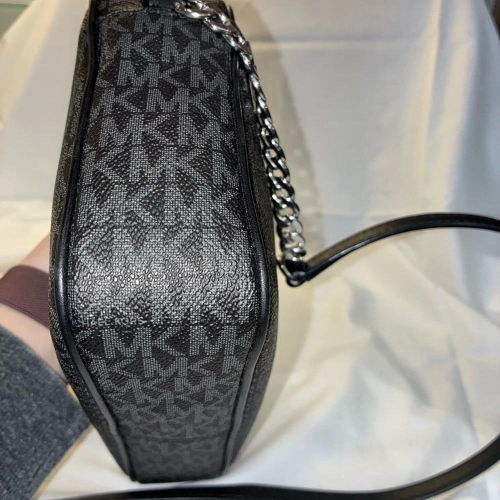 Michael Kors Black MK Monogram Crossbody Camera Bag - Picture 4 of 5